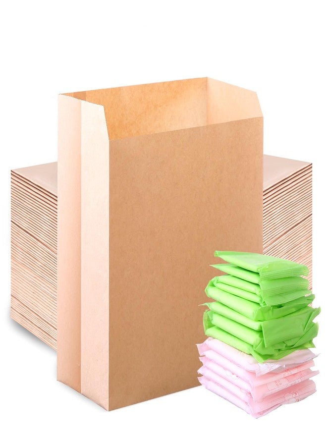 MDSPLPIY 500 Pcs Sanitary Napkin Disposal Bags, Feminine Hygiene Disposal Bags Personal Hygiene Products Period Bag for Women Waxed Kraft Paper Tampon Bag for Restroom Bathroom(7.5'' x 10'' x 3.5'') - Image 1